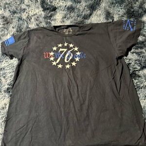 Grunt Style Black Tee with Patriotic Design